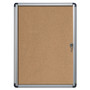 MasterVision Slim-Line Enclosed Cork Bulletin Board with One Door, 28" x 38", Tan Surface, Satin Aluminum Frame View Product Image