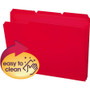 Smead Top Tab Poly Colored File Folders, 1/3-Cut Tabs: Assorted, Letter Size, 0.75" Expansion, Red, 24/Box View Product Image