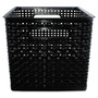 Advantus Plastic Weave Bin - Square - 13.5" Height x 10.5" Width x 8.8" Depth - Plastic - Black Product Image 