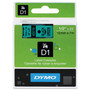 DYMO D1 High-Performance Polyester Removable Label Tape, 0.5" x 23 ft, Black on Green View Product Image