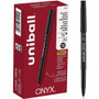 uniball™ Onyx Rollerball Pens - 0.5 mm Micro Conical Pen Point - Black Ink - Dye-based - Matte Black Barrel - Metal Tip Product Image 