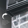 deflecto Tilt Bin Interlocking Multi-Bin Storage Organizer, 4 Sections, 23.63" x 6.63" x 8.13", Black/Clear (DEF20404OP) View Product Image