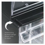 deflecto Tilt Bin Interlocking Multi-Bin Storage Organizer, 4 Sections, 23.63" x 6.63" x 8.13", Black/Clear (DEF20404OP) View Product Image