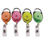 Advantus Carabiner-Style Retractable ID Card Reel, 30" Extension, Assorted Neon Colors, 20/Pack View Product Image