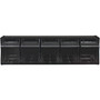 deflecto Tilt Bin Interlocking Multi-Bin Storage Organizer, 5 Sections, 23.63" x 5.25" x 6.5", Black/Clear (DEF20504OP) View Product Image