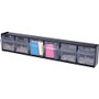 Deflecto Tilt Bin Interlocking Multi-Bin Storage Organizer - 6 Compartment(s) - 4.50" Height x 23.62" Width x 3.62" Depth - Desktop, Desktop - Interlockable, Removable, Easy to Clean, Freestanding - Black Product Image 
