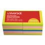 Universal Fan-Folded Self-Stick Pop-Up Note Pads, 3" x 3", Assorted Neon Colors, 100 Sheets/Pad, 12 Pads/Pack View Product Image