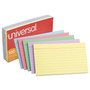 Universal Index Cards, Ruled, 3 x 5, Assorted, 100/Pack (UNV47216) View Product Image