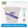 Eco-Products BlueStripe 25% Recycled Content Cold Cups, 9 oz, Clear/Blue, 50/Pack, 20 Packs/Carton (ECOEPCR9) View Product Image