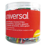 Universal Plastic-Coated Paper Clips with One-Compartment Dispenser Tub, Jumbo, Assorted Colors, 250/Pack View Product Image