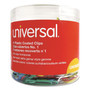 Universal Plastic-Coated Paper Clips with One-Compartment Dispenser Tub, #1, Assorted Colors, 500/Pack View Product Image