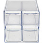 deflecto Stackable Cube Organizer, 4 Compartments, 4 Drawers, Plastic, 6 x 7.2 x 6, Clear (DEF350301) View Product Image