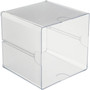 deflecto Stackable Cube Organizer, 1 Compartment, 6 x 6 x 6, Plastic, Clear (DEF350401) View Product Image