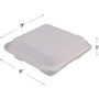 Eco-Products Bagasse Hinged Clamshell Containers, 3-Compartment, 9 x 9 x 3, White, Sugarcane, 50/Pack, 4 Packs/Carton (ECOEPHC93) View Product Image