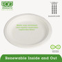 Eco-Products Renewable Sugarcane Plates Convenience Pack, 6" dia, Natural White, 50/Pack (ECOEPP016PK) View Product Image