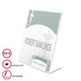 deflecto Superior Image Slanted Sign Holder with Business Card Holder, 8.5w x 4.5d x 11h, Clear View Product Image