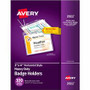 Avery Heavy-Duty Hanging-Style Badge Holders - Support 3" x 4" Media - Landscape - Polyvinyl Chloride (PVC) - Clear - Reusable, Durable, Top Loading, Secure, Clip-on, Heavy Duty Product Image 