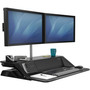 Fellowes Lotus DX Sit-Stand Workstation, 32.75" x 24.25" x 5.5" to 22.5", Black View Product Image