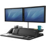 Fellowes Lotus DX Sit-Stand Workstation, 32.75" x 24.25" x 5.5" to 22.5", Black View Product Image