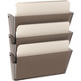 deflecto Unbreakable DocuPocket Wall File, 3 Sections, Letter Size, 14.5" x 3" x 6.5", Smoke, 3/Pack View Product Image