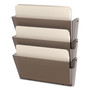 deflecto Unbreakable DocuPocket Wall File, 3 Sections, Letter Size, 14.5" x 3" x 6.5", Smoke, 3/Pack View Product Image