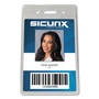 SICURIX Badge Holder - Support 2.37" x 3.50" Media - Vertical - Vinyl - Clear Product Image 