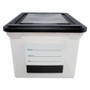 Innovative Storage Designs File Tote with Contents Label, Letter/Legal Files, 17.75" x 14" x 10.25", Clear/Black View Product Image