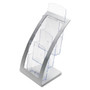 deflecto 3-Tier Literature Holder, Leaflet Size, 6.75w x 6.94d x 13.31h, Silver (DEF693645) View Product Image