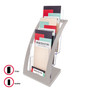 deflecto 3-Tier Literature Holder, Leaflet Size, 6.75w x 6.94d x 13.31h, Silver (DEF693645) View Product Image