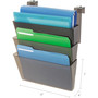 deflecto DocuPocket Three-Pocket File Partition Set, 3 Sections, Letter Size, 13" x 7" x 20", Smoke, 3/Set View Product Image