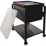 Advantus Folding Mobile Filing Cart - 14.50" Width x 13.50" Depth x 18.50" Height - Clear, Black Product Image 
