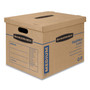 Bankers Box SmoothMove Classic Moving/Storage Boxes, Half Slotted Container (HSC), Medium, 15" x 18" x 14", Brown/Blue, 8/Carton View Product Image