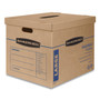 Bankers Box SmoothMove Classic Moving/Storage Boxes, Half Slotted Container (HSC), Large, 17" x 21" x 17", Brown/Blue, 5/Carton View Product Image