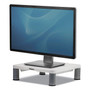 Fellowes Standard Monitor Riser, For 21" Monitors, 13.38" x 13.63" x 2" to 4", Platinum/Graphite, Supports 60 lbs View Product Image