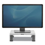 Fellowes Standard Monitor Riser, For 21" Monitors, 13.38" x 13.63" x 2" to 4", Platinum/Graphite, Supports 60 lbs View Product Image