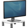 Fellowes Standard Monitor Riser, For 21" Monitors, 13.38" x 13.63" x 2" to 4", Platinum/Graphite, Supports 60 lbs (FEL91712) View Product Image