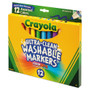 Crayola Ultra-Clean Washable Markers, Broad Bullet Tip, Assorted Colors, Dozen (CYO587812) View Product Image