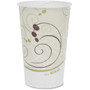Solo 16 oz Symphony Waxed Paper Cold Cups - 16 fl oz - White, Brown, Green - Paper - Cold Drink, Milk Shake, Smoothie - 50/Pack Product Image 