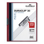 Durable DuraClip Report Cover, Clip Fastener, 8.5 x 11, Clear/Maroon, 25/Box (DBL220331) View Product Image
