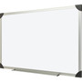 Lorell Dry-erase Board - 96" (8 ft) Width x 48" (4 ft) Height - White Styrene Surface - Aluminum Frame - Ghost Resistant, Scratch Resistant Product Image 