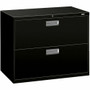 HON Brigade 600 H682 Lateral File - 28.4" Height x 36" Width x 19.3" Depth - 2 - Finish: Black - Lockable, Heavy Duty, Glide, Removable Lock, Durable - For Workstation, Office Product Image 