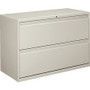 HON Brigade 800 H892 Lateral File - 28.4" Height x 42" Width x 18" Depth - 2 - Finish: Light Gray Product Image 