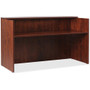 Lorell Essentials Series Front Reception Desk - x 1" Thickness Top, 42.5" Height x 35.4" Width x 70.9" Depth Desk - Finish: Cherry Laminate - Durable - For Office Product Image 