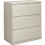 HON Brigade 800 H883 Lateral File - 40.9" Height x 36" Width x 18" Depth - 3 - Finish: Light Gray Product Image 