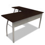 Linea Italia Trento Line L-Shaped Desk, 59.13" x 59.13" x 29.5", Mocha/Gray (LITTR737MOC) View Product Image