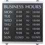 Headline Signs Business Hours Sign - Print/Message "Business Hours" - 14" Width x 13" Depth - Heavy Duty, Durable - Plastic - Black, Gray Product Image 