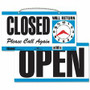 Headline Signs OPEN/CLOSED 2-sided Sign - Print/Message "Open/Closed/Please Call Again/Will Return" - 11.5" Width x 6" Depth - Rectangular Shape - Double Sided - Customizable Time Product Image 