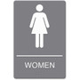 Headline Signs ADA WOMEN Restroom Sign - Print/Message "Women" - 6" Width x 9" Depth - Double Sided - Adhesive, Braille - Plastic Product Image 