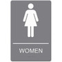 Headline Signs ADA WOMEN Restroom Sign - Print/Message "Women" - 6" Width x 9" Depth - Double Sided - Adhesive, Braille - Plastic Product Image 