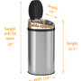 HLS Commercial 8-Gallon Sensor Trash Can - Hinged Lid - 8 gal Capacity - Round - 9.80" Opening Diameter - Touchless Product Image 